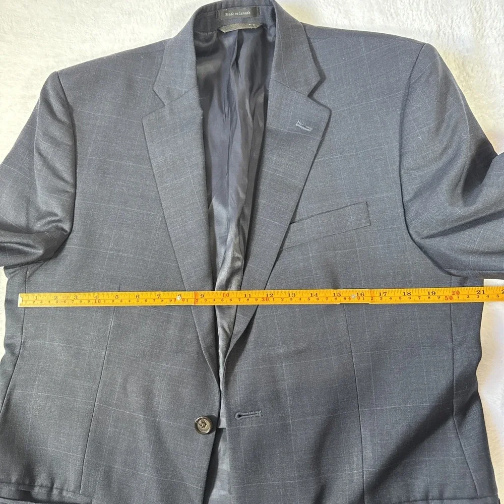 Ralph Lauren Dark Blue Sports Jacket‎ 100% Wool Union Made Canada Vintage 42L